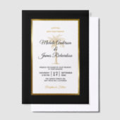Elegant Tropical Gold Palm Tree Modern Wedding Vellum Uitnodigingen (Offset)