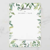 Elegant Tropical Green Foliage Calligraphy Wedding Advieskaart (Voorkant)