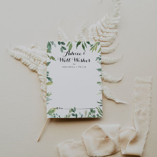 Elegant Tropical Green Foliage Wedding Well Wishes Advieskaart