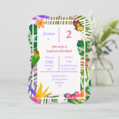 Elegant Tropical Green Palm Floral 2e verjaardag Kaart (Staand voorkant)