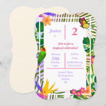 Elegant Tropical Green Palm Floral 2e verjaardag