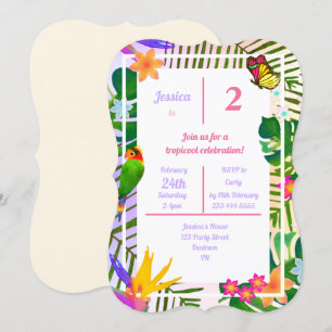 Elegant Tropical Green Palm Floral 2e verjaardag Kaart