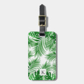 elegant Tropical green palm leaf pattern Bagagelabel (Voorkant verticaal)
