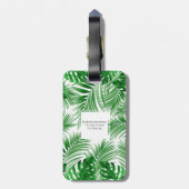 elegant Tropical green palm leaf pattern Bagagelabel (Achterkant verticaal)