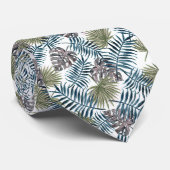 Elegant Tropical Green Palm Tree Leaves Summer Art Stropdas (Opgerold)
