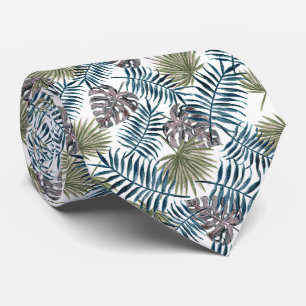 Elegant Tropical Green Palm Tree Leaves Summer Art Stropdas