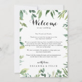 Elegant Tropical Green Wedding Welcome Letter (Voorkant)