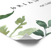 Elegant Tropical Green Wedding Welcome Sign Poster (Hoek)