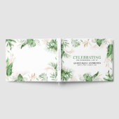 Elegant Tropical Greenery & Gold Sympathie Gastenboek (Volledig)