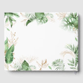 Elegant Tropical Greenery & Gold Sympathie Gastenboek (Achterkant)