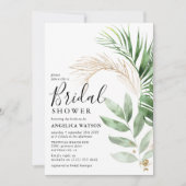 Elegant Tropical Greenery & Gold Vrijgezellenfeest Kaart (Voorkant)