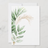 Elegant Tropical Greenery & Gold Vrijgezellenfeest Kaart (Achterkant)