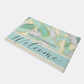 Elegant Tropical Greenery Welkomstnaam Deurmat (Schuin)