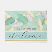 Elegant Tropical Greenery Welkomstnaam Deurmat (Voorkant)