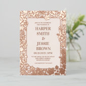 Elegant Tropical Hawaii Beach Wedding Folie Uitnodiging (Staand Voorkant)