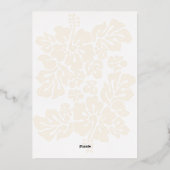Elegant Tropical Hawaii Beach Wedding Folie Uitnodiging (Achterkant)