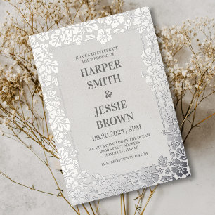 Elegant Tropical Hawaii Beach Wedding Folie Uitnodiging