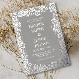 Elegant Tropical Hawaii Beach Wedding Folie Uitnodiging