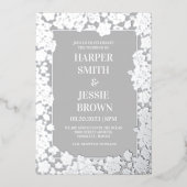 Elegant Tropical Hawaii Beach Wedding Folie Uitnodiging (Voorkant)