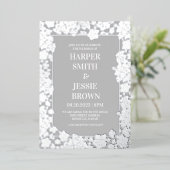 Elegant Tropical Hawaii Beach Wedding Folie Uitnodiging (Staand Voorkant)