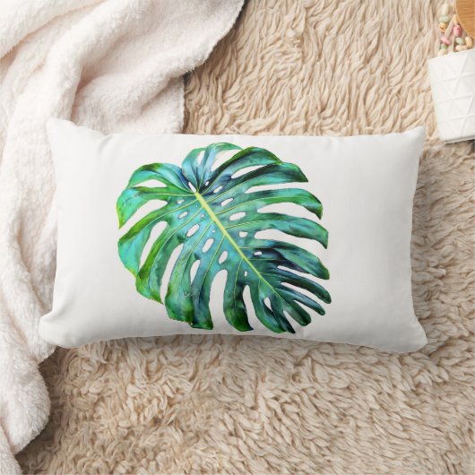 Elegant Tropical Hawaii Monstera Leaf Modern Kussen (Deken)