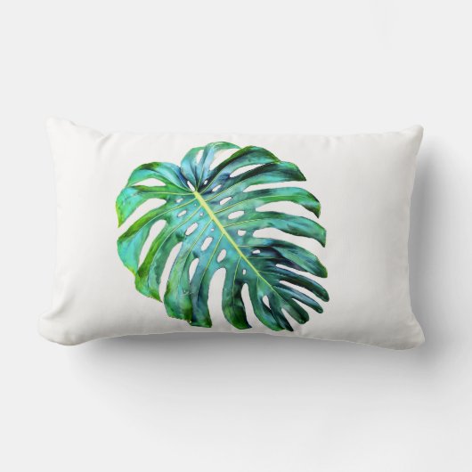 Elegant Tropical Hawaii Monstera Leaf Modern Kussen (Voorkant)