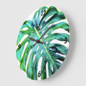 Elegant Tropical Hawaii Monstera Leaf Photography Grote Klok (Hoek)