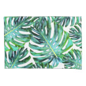 Elegant Tropical Hawaii Monstera Leaf Photography Kussensloop (Voorkant-Links)