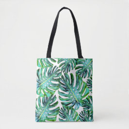 Elegant Tropical Hawaii Monstera Leaf Photography Tote Bag