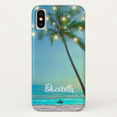 Elegant Tropical Hawaiian Beach palms lights Case-Mate iPhone Case (Achterkant)