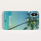 Elegant Tropical Hawaiian Beach palms lights Case-Mate iPhone Case (Achterkant (horizontaal))