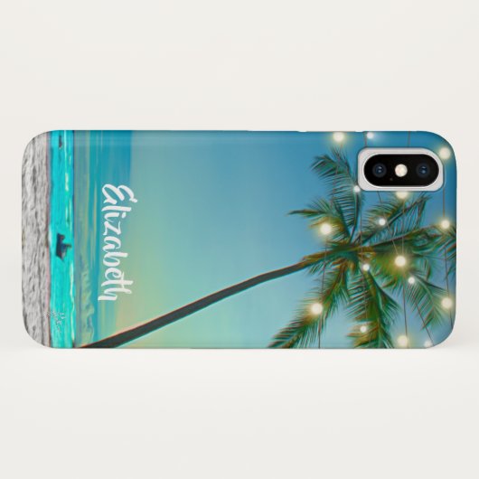 Elegant Tropical Hawaiian Beach palms lights Case-Mate iPhone Case (Achterkant (horizontaal))