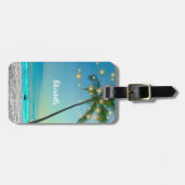 Elegant Tropical Hawaiian Palm Trees String Lights Bagagelabel (Voorkant horizontaal)