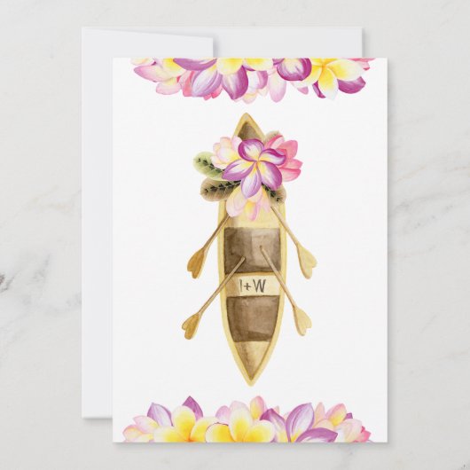 Elegant Tropical Hawaiian Summer Engagement Party Kaart (Achterkant)