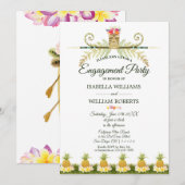 Elegant Tropical Hawaiian Summer Engagement Party Kaart (Voorkant / Achterkant)