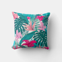 Elegant Tropical Hibiscus Flowers and Leaves |
