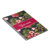 Elegant Tropical Hibiscus Flowers and Leaves Notitieboek (Rechterzijde)
