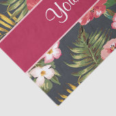 Elegant Tropical Hibiscus Flowers and Leaves Tissuepapier (Detail)