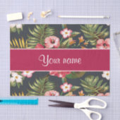 Elegant Tropical Hibiscus Flowers and Leaves Tissuepapier (Craft)