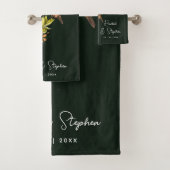 Elegant Tropical Hummingbird Floral Summer Wedding Bad Handdoek (Insitu)