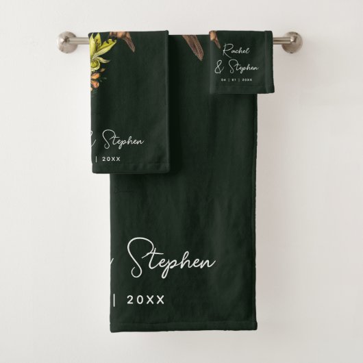 Elegant Tropical Hummingbird Floral Summer Wedding Bad Handdoek (Insitu)