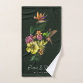 Elegant Tropical Hummingbird Floral Summer Wedding Bad Handdoek (Handdoek)