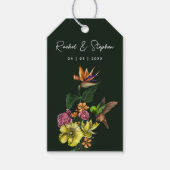 Elegant Tropical Hummingbird Floral Summer Wedding Cadeaulabel (Voorkant)