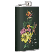 Elegant Tropical Hummingbird Floral Summer Wedding Heupfles (Rechts)