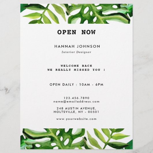 Elegant Tropical Interior Designer Flyer (Voorkant)