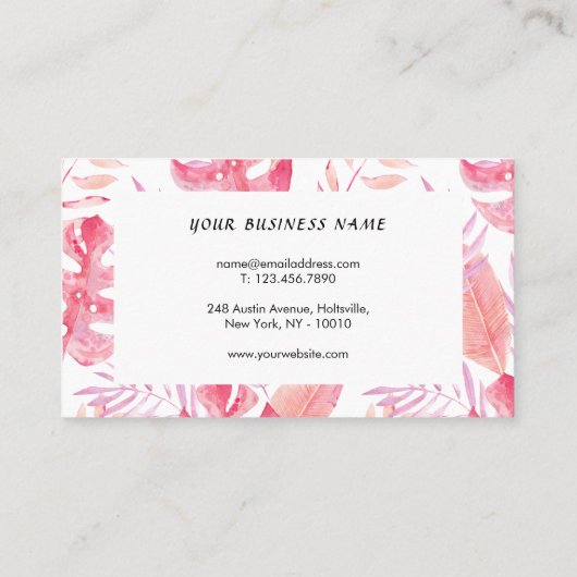 Elegant Tropical Interior Designer Klantenkaartje (Achterkant)