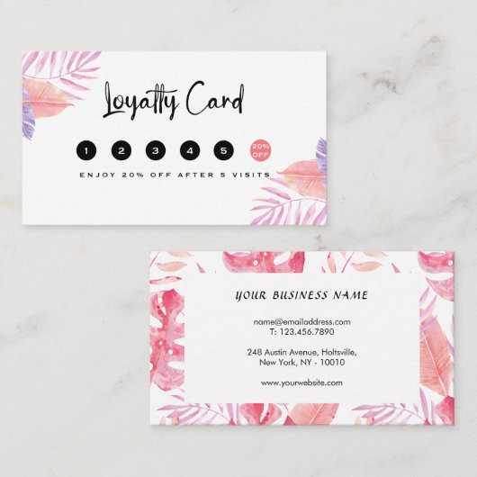 Elegant Tropical Interior Designer Klantenkaartje (Voorkant / Achterkant)