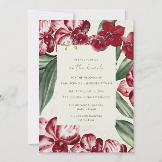 Elegant Tropical Island Beach Wedding Kaart (Voorkant)
