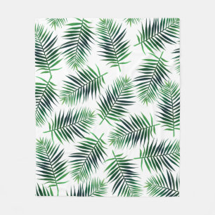 Elegant Tropical Island Palm Fronds Ferns Fleece Deken