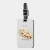 Elegant Tropical Junonia Florida Beach Shell Name Bagagelabel (Voorkant verticaal)
